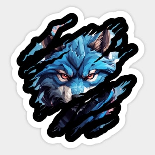 Ripped Base Magic Ninja Wolf Sticker